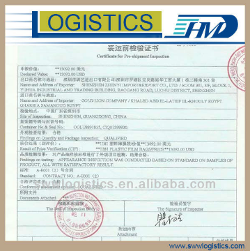 Servicio de documentos de exportación de formularios A / CO ofrecido por el promotor
