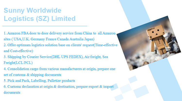 Attention of Sunny worldwide logistics Logistics Knowledge Sharing Delivery to Amazon Warehouse