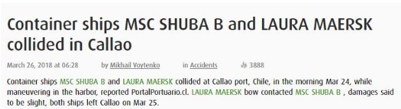 Maersk’s ship collided again in Callao Harbor
