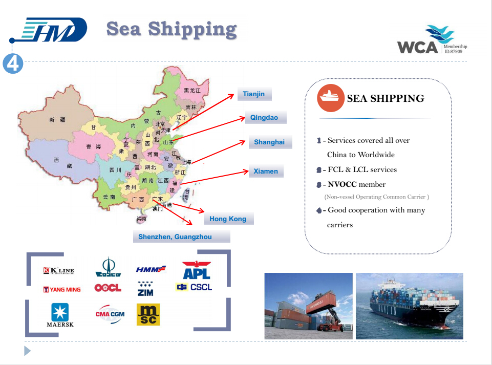 Sea shipping freight agency LCL FCL door to door delivery from China to Guatemala