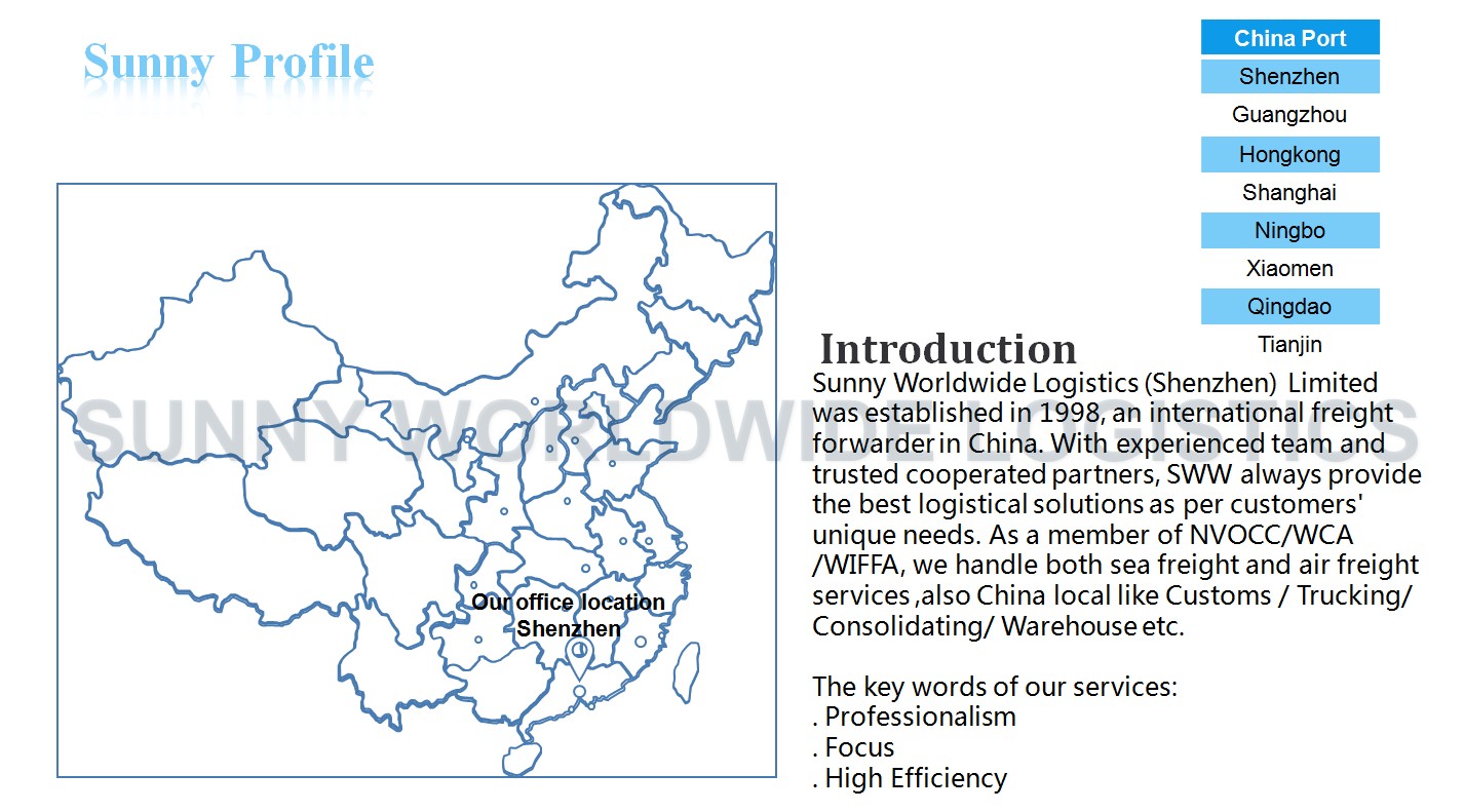 China sea freight service